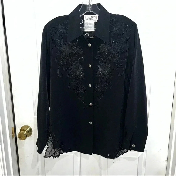 NWT- valenti- Womens / black elegant top - Picture 1 of 7